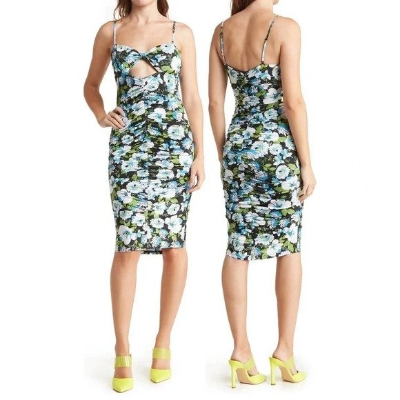 Black Halo Blossom Bash Keyhole Mini Dress New NWT Size 14 - Picture 1 of 9